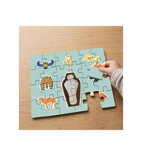Antik Mısır Tasarımlı 24 Parça Ahşap Çocuk Puzzle