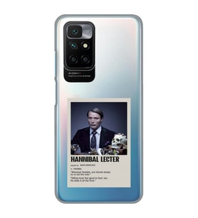 Redmi 10 2022 Uyumlu Hannibal Lecter Minimalist Poster Desenli Şeffaf Telefon Kılıfı