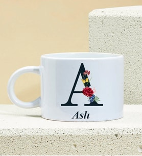 Kişiye Özel Baş Harf Ve İsim Soyisim Tasarımlı Porselen Kupa Nescafe Fincanı