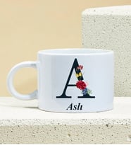 Kişiye Özel Baş Harf Ve İsim Soyisim Tasarımlı Porselen Kupa Nescafe Fincanı