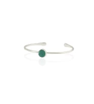Kadir Jewellery Zirkon Taşlı Ayarlanabilir 925 Ayar Gümüş Kaplama Bilezik (K.Yeşil)