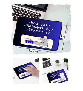 Kod Tasarımcı  33x28 Cm Mousepad Kaymaz Taban Rahat Konforlu Mouse Pad