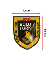 SoloTürk Gösteri Ekibi Plastik Arma Patch  7,5 x 9,5 cm, Arkası Cırtlı