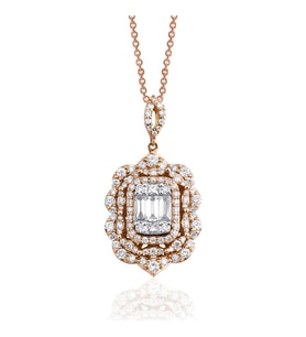 0.95 Karat Baget Pırlanta Kolye