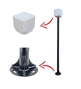 electroon 2.5Metre Metal Kamera Direk +Küp Antrasit Fırın Boyalı (Siyah)