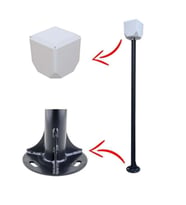 electroon 2.5Metre Metal Kamera Direk +Küp Antrasit Fırın Boyalı (Siyah)