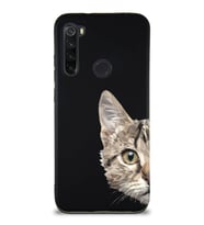 Xiaomi Redmi Note 8 Soft Premier Kapak Catface Tasarımlı Silikon Kılıf - Siyah (Şeffaf)