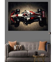 Formula 1 Yarış Arabası Üstten Dekoratif Kanvas - Mdf Ahşap Tablo