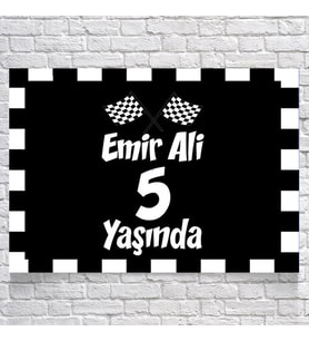 Yarış Temalı Doğum Günü Afişi 35X50 cm