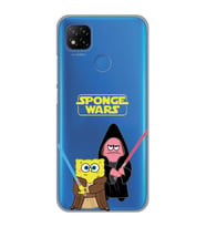 Redmi 9C / Redmi 10A Uyumlu Sunger Bob Star Wars Desenli Şeffaf Telefon Kılıfı