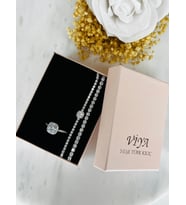 Love 3'lü Set Bileklik Yüzük Set Sevgiliye Kız Arkadaşa Hediye (Silver)