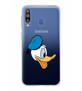 Samsung Galaxy M30 Kapak Donald Duck Tasarımlı Şeffaf Silikon Kılıf