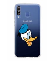 Samsung Galaxy M30 Kapak Donald Duck Tasarımlı Şeffaf Silikon Kılıf