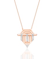 Gümüş rose zirkon taşlı seranay kolye SGTL12666ROSE