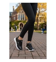Ayakmod 020-Cilt G Siyah Hafif Esnek Unisex Spor Ayakkabı (Siyah - Beyaz)