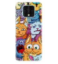 Tecno Camon 16 18P Pova Pova 3 Pova Neo Kılıf Desemli Silikon Kediler 1723