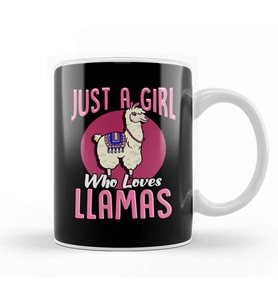 Cute Just A Girl Who Loves Llamas Cute Fluffy Lama Kupa Bardak Porselen