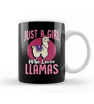 Cute Just A Girl Who Loves Llamas Cute Fluffy Lama Kupa Bardak Porselen