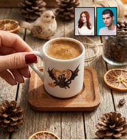 Kişiye Özel Karikatürlü Ejderhalı Dizi Seven Sevgiliye Hediye Türk Kahvesi Fincanı Sevgililer Günü Hediyesi