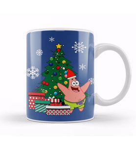 Patrick Star Around The Christmas Tree Spongebob Kupa Bardak Porselen