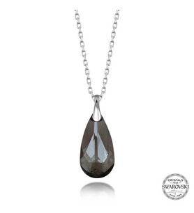 Swarovski Crystal Taşlı Damla Gümüş Kadın Kolye