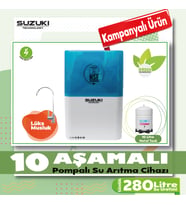 SUZUKI TECHNOLOGY 10 Aşamalı POMPALI Su Arıtma Cihazı,Çevre Dostu (Mavi Cilt)