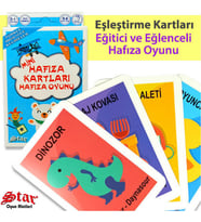 Eşleştirme Kartları Hafıza Oyunu - Star Oyun - KARGO BEDAVA - Mini Hafıza Kart Oyunu Stoktan