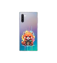Samsung Galaxy Note 10 ile Uyumlu Splash Tilki Tasarımlı Şeffaf Silikon Kılıf