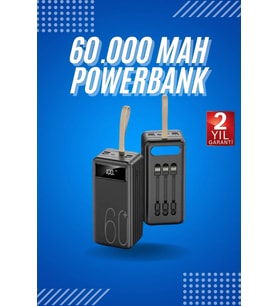 Powerbank Yüksek Kapasiteli 60.000 Mah Hızlı Şarj Şarj Özellikli Batarya
