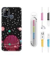 INFINIX Smart 4 5 6 Zero 8 S5 Pro Kılıf Kablo Koruma Spiral Silikon Space Woman 1311