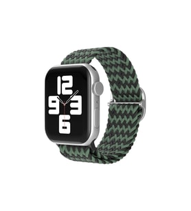 Apple Watch 38mm Star Kordon - Zigzag Yeşil-Siyah