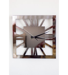 Dekoratif Duvar Saati Gümüş Roma Rakamlı 40x40 Cm Ev & Ofis Saati