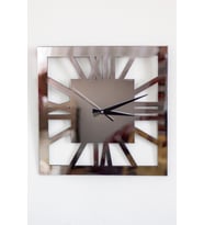 Dekoratif Duvar Saati Gümüş Roma Rakamlı 40x40 Cm Ev & Ofis Saati