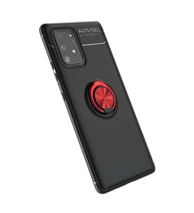 Samsung Galaxy A91 / S10 Lite Kılıf Range Yüzüklü Silikon - Siyah-kırmızı