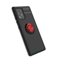 Samsung Galaxy A91 / S10 Lite Kılıf Range Yüzüklü Silikon - Siyah-kırmızı