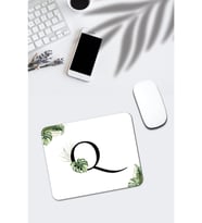 Tropik Desenli Q Harfli Dikdörtgen Mouse Pad