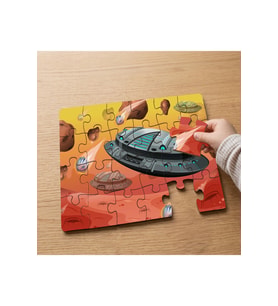 Uzay Gemisi Tasarımlı 24 Parça Ahşap Çocuk Puzzle MPK1087