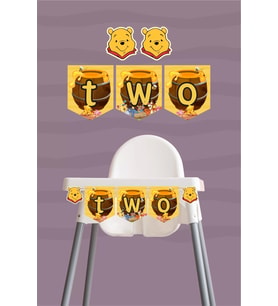 Winnie The Pooh Temalı TWO Banner (kalın kağıt)