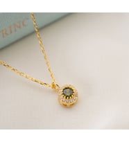 925 Ayar Gümüş Ağustos Ayı Doğum Taşı ( Peridot ) Kolye
