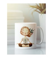 Beyaz Kupa Bardak G144 Yoga Meditasyon Om