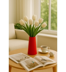 Modern Dekoratif Vazo – Minimalist Tasarım, 18 cm , Çok Amaçlı Dekoratif Vazo (Renk Seçenekli)