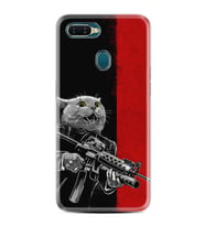 Oppo A5S A15 A16 A54 A55 A73 A74 Kılıf Desemli Silikon Çılgın Kedi 1674