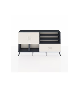 Arges Konsol 7 Raflı Tek Çekmeceli 2 Kapaklı 176x30x99 Antrasit-Aytaşı