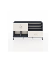 Arges Konsol 7 Raflı Tek Çekmeceli 2 Kapaklı 176x30x99 Antrasit-Aytaşı
