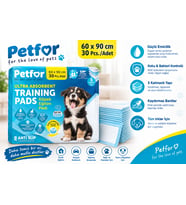 Petfor Ultra Emici Köpek Eğitim Pedi 60x90 cm 30'lu Paket Kaydırmaz Bantlı Feromonlu Çiş Pedi