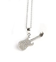 Zirkon Taşlı Gümüş Gitar Kolye