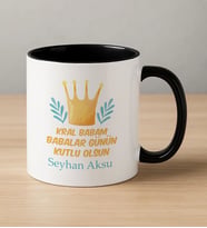 BK Gift Kişiye Özel Babalar Günü Tasarımlı Siyah Kupa Bardak-11, Babalar Günü Hediyesi, Babaya Hediye, Erkeklere Özel Hediye