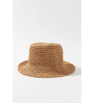 Kadın Hasır Bucket Şapka Naturel Ayarlanabilir Kova Plaj Şapkası Camel