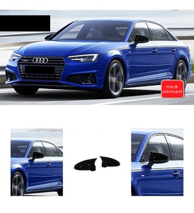 Audi A4 B9 Batman Yarasa Ayna Kapağı Piano Black 2016 2017 2018 2019 2020 2021
