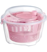 Litre Büyük Boy Vega Salata Kurutucusu - Sebze Kurutucu - Meyve Kurutucu - Süzgeç - Salata Kurutma Aleti - PP+ (Pembe)